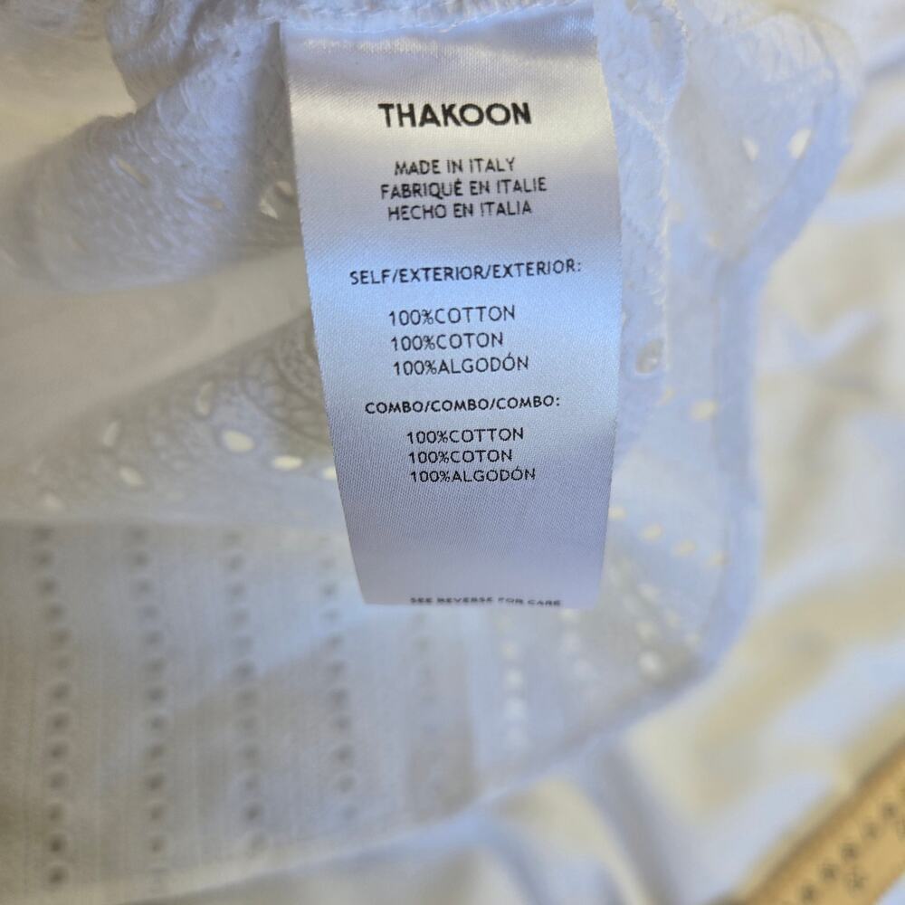 NWT Thakoon White Button Down Shirt Medium Oversized Eyelet Coquette Boho Sheer - Picture 7 of 10